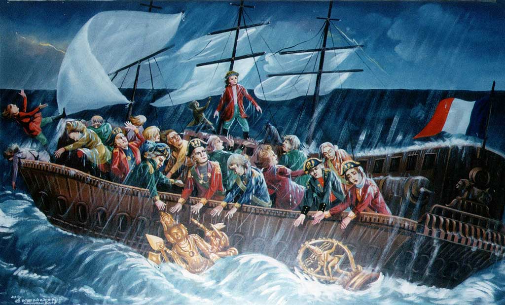 the Dutch attempt at melting the icons proved futile, and when the sea suddenly grew boisterous and rocked the ship violently, the Dutch threw the icons into the sea to save their lives. 